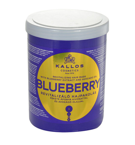 KALLOS Blueberry Revitalizing Hair Mask With Blueberry Extract And Avocado Oil 1000ml