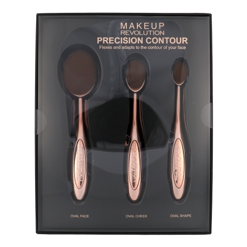 Make Up Revolution London Precision Contour Kit For Perfect Conturing - Set Brush For Face Medium & Brush For Blush Small & Brush For Blush