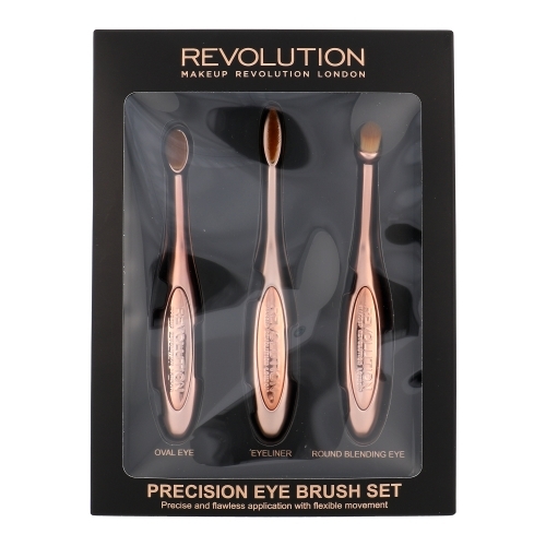 Make Up Revolution London Precision Eye Brush Kit For The Perfect Application Of Eyeshadows - Set Brush For Eyeshadows Round & Brush For Eyeshadows Oval & Brush For Eye Liner
