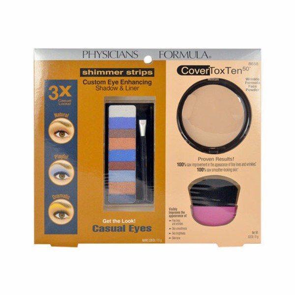 Physicians Formula Casual Eyes Kit 16,5gr For The Perfect Look: 7,5gr Custom Eye Enhancing Shadow & Liner & 9gr Covertox Ten 50 Face Powder & Brush